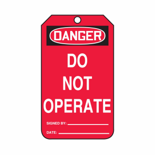 Accuform Danger Do Not Operate Plastic Safety Tag